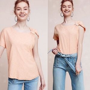 Anthropologie • Deletta Peach Margot Gathered Top NWOT Size Medium Petite